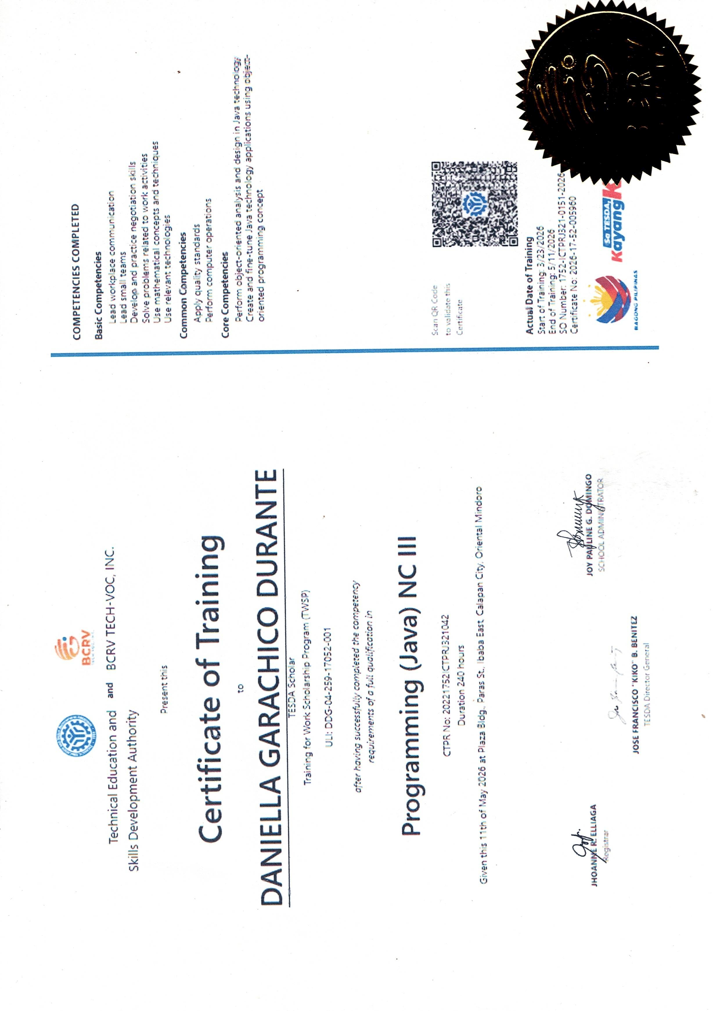 Certification 3
