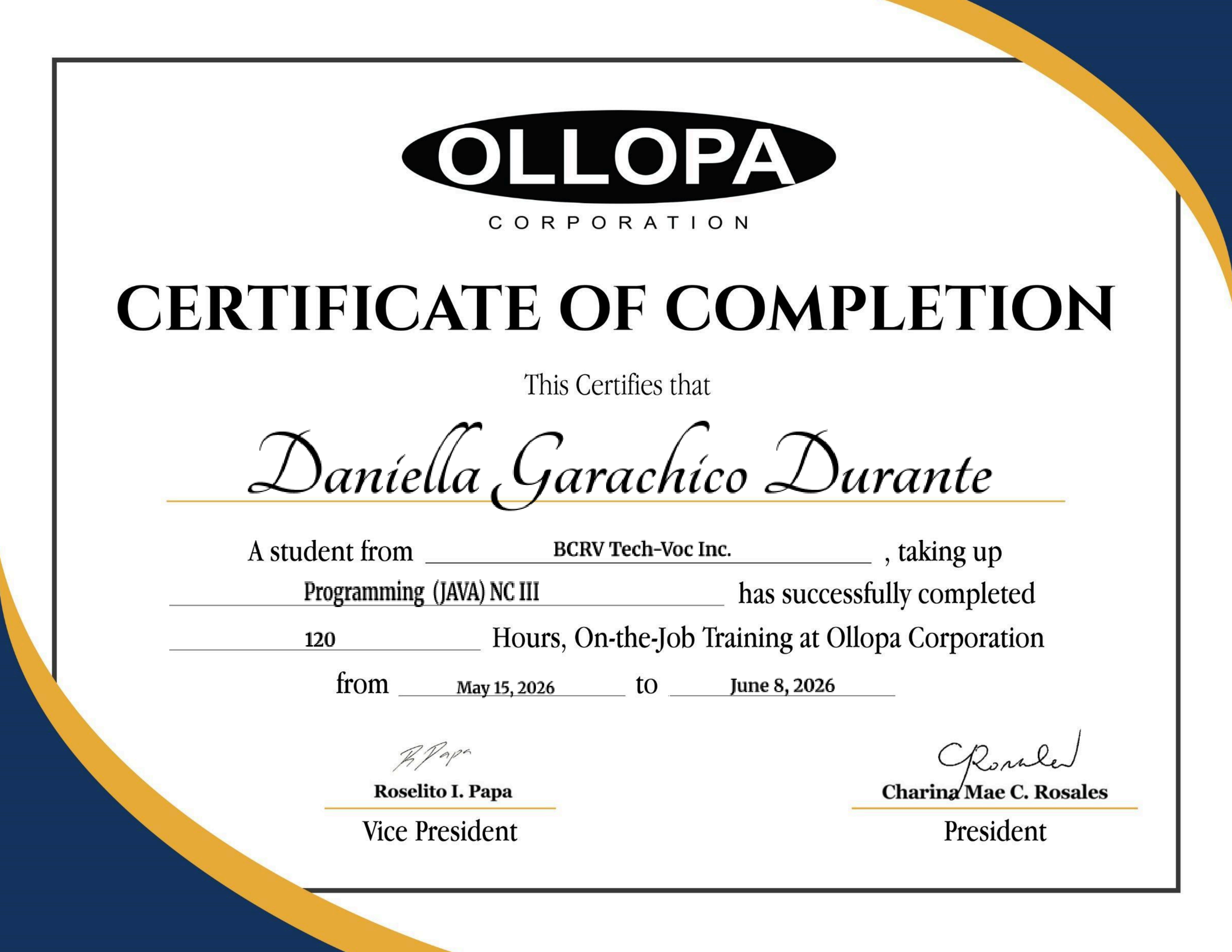 Certification 2
